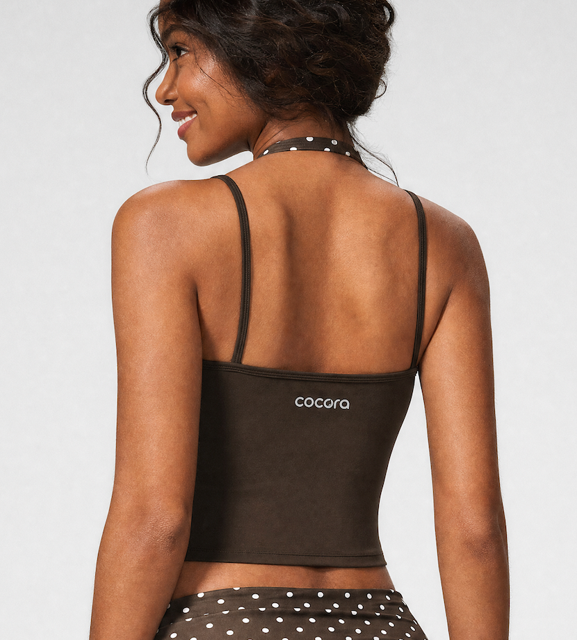 Dot Layered Halter Crop