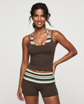 Stripe Layered Halter Crop
