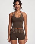 Dot Layered Halter Crop