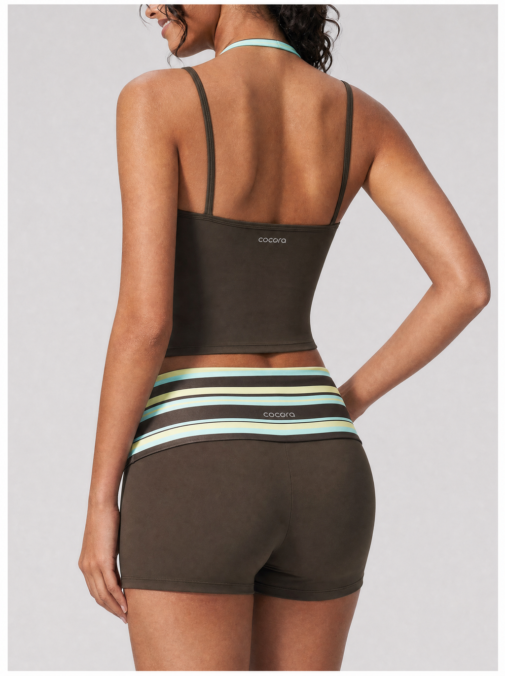 Stripe Layered Halter Crop